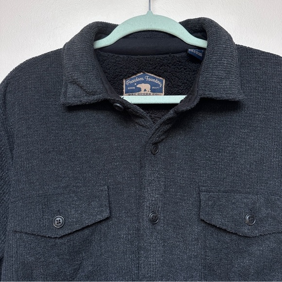 Freedom Foundry Gray Teton Sherpa Fleece Shirt Jacket Size Large - Picture 5 of 12